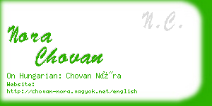 nora chovan business card